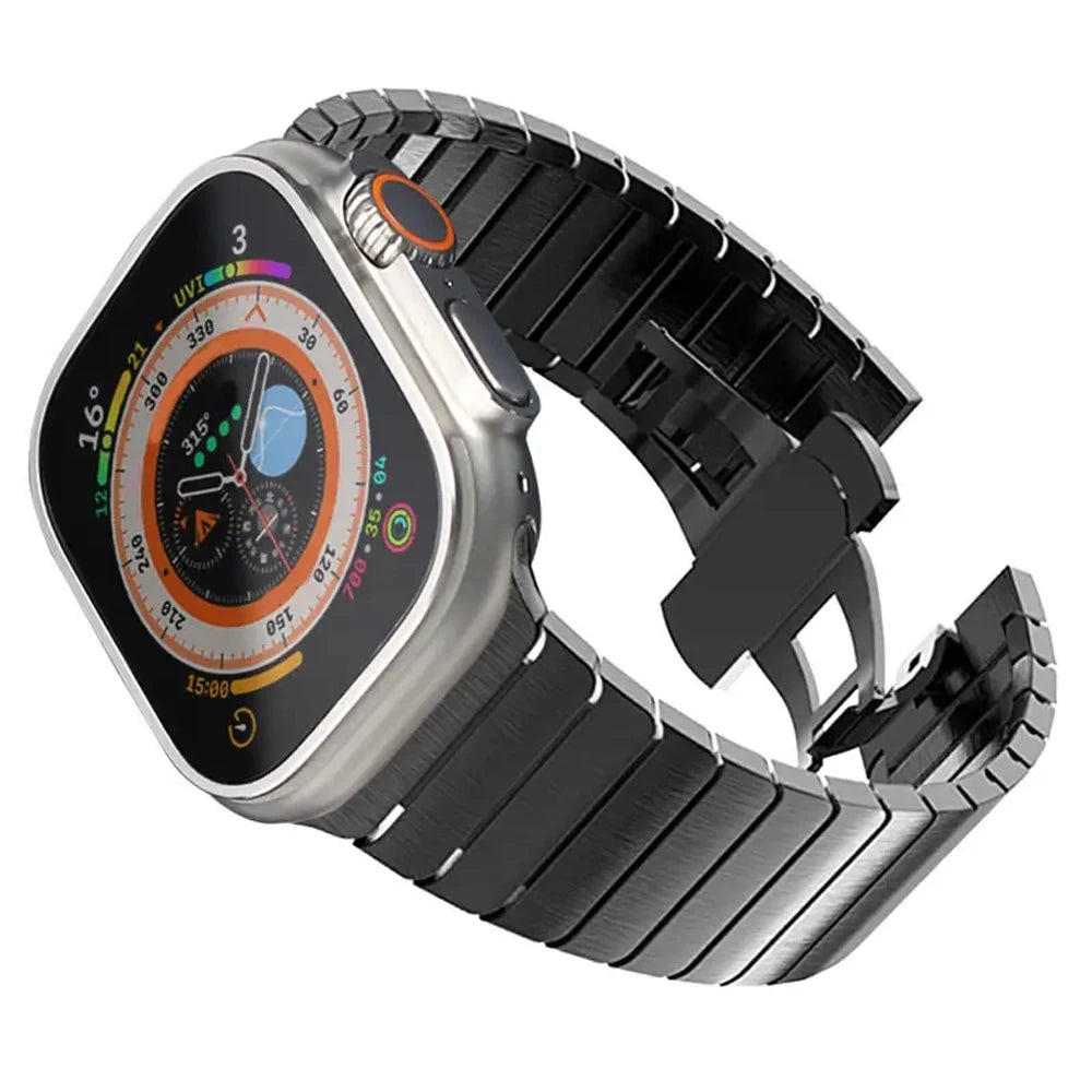Correa de Titanio para Apple Watch – Acero Inoxidable Compatible con Series 3 al 11 y Ultra