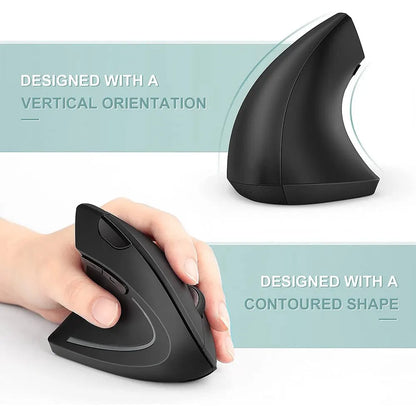 Ratón Vertical Ergonómico Inalámbrico – 3 DPI Ajustables, 6 Botones para PC y Laptop