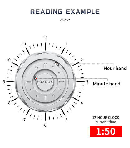 Reloj FOXBOX Hombre – Cuarzo, Acero Inoxidable y Aguja Deslizante Magnética