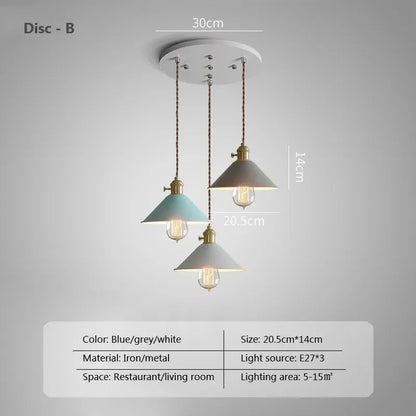 DINDALLED Modern Pendant Light E27 Chandeliers for Living Room Dining Room Kitchen Bedroom Pendant Lamp Three-head Hanging Lamp