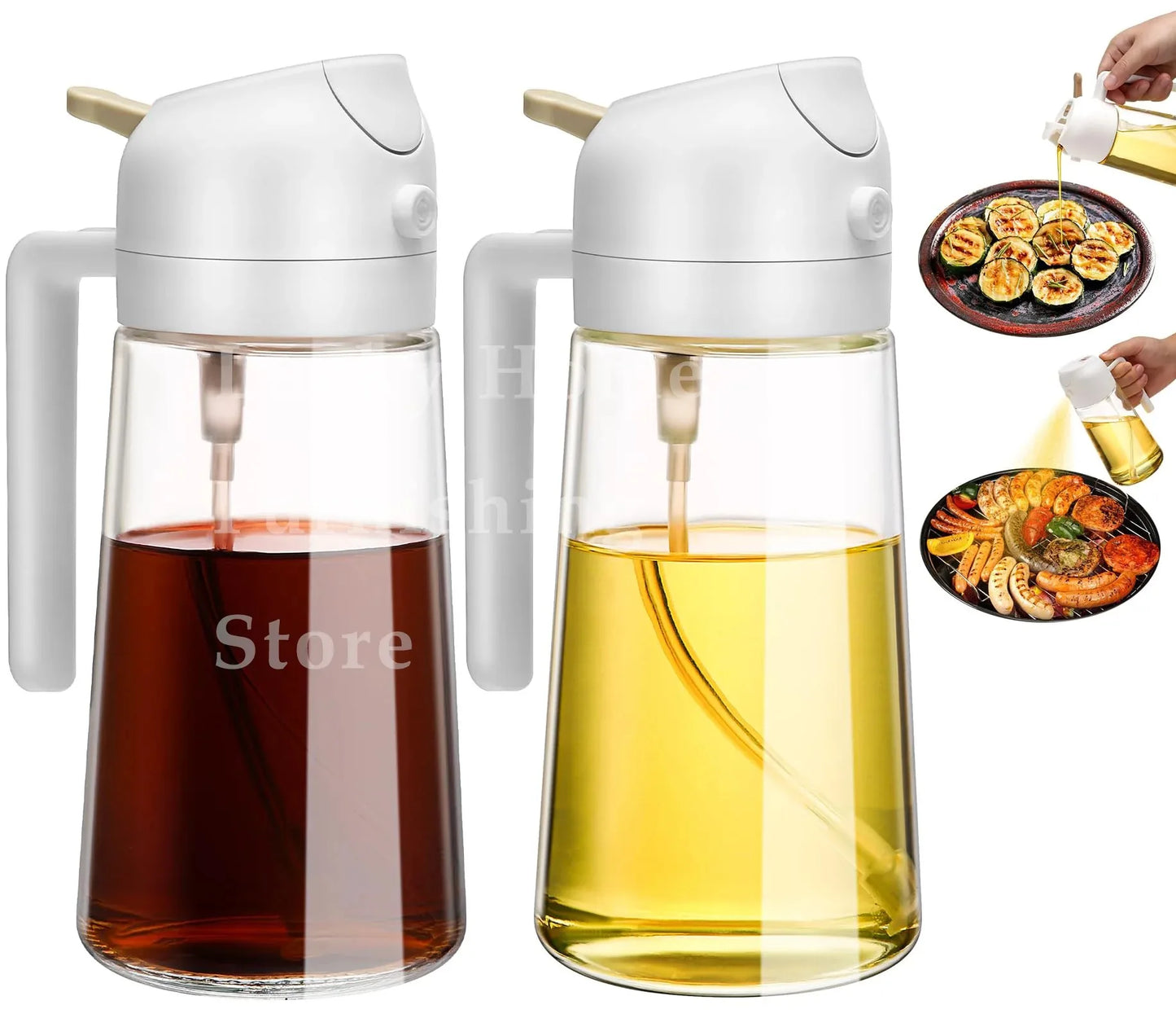 2/1pc Oil Sprayer Spray for 2 in 1 500ml Oil Sprayer & Pourer Plastic Spray Bottle Kitchen Gadget Sets Accessories Camping BBQ