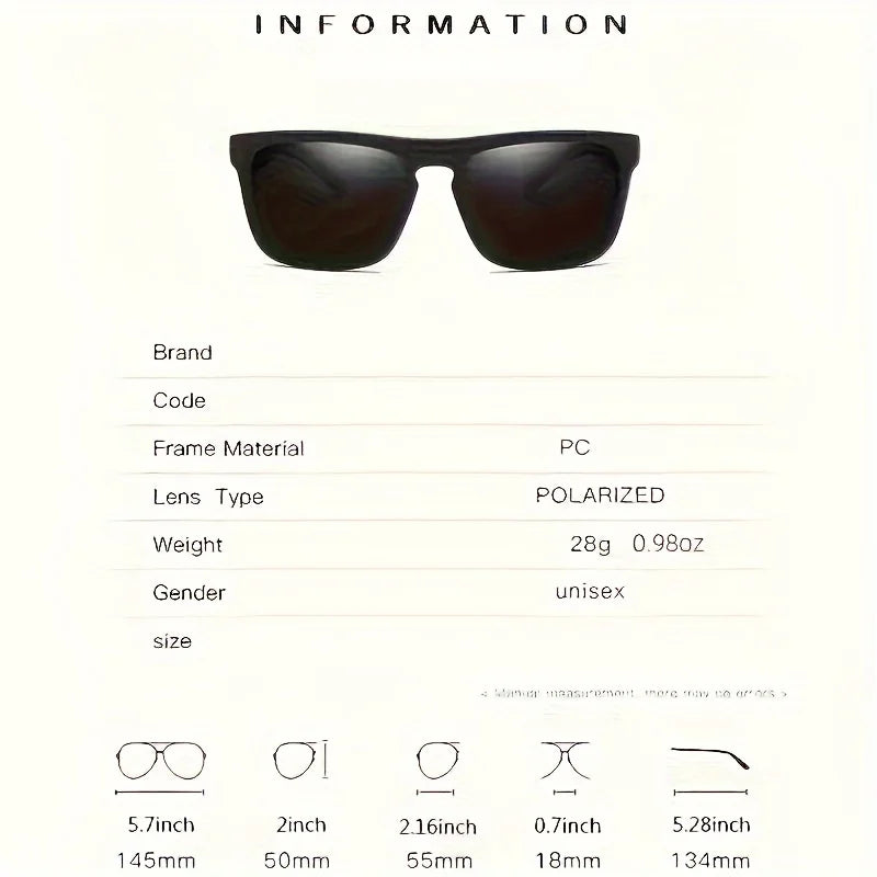 Gafas Cuadradas Polarizadas – Verano y Viaje