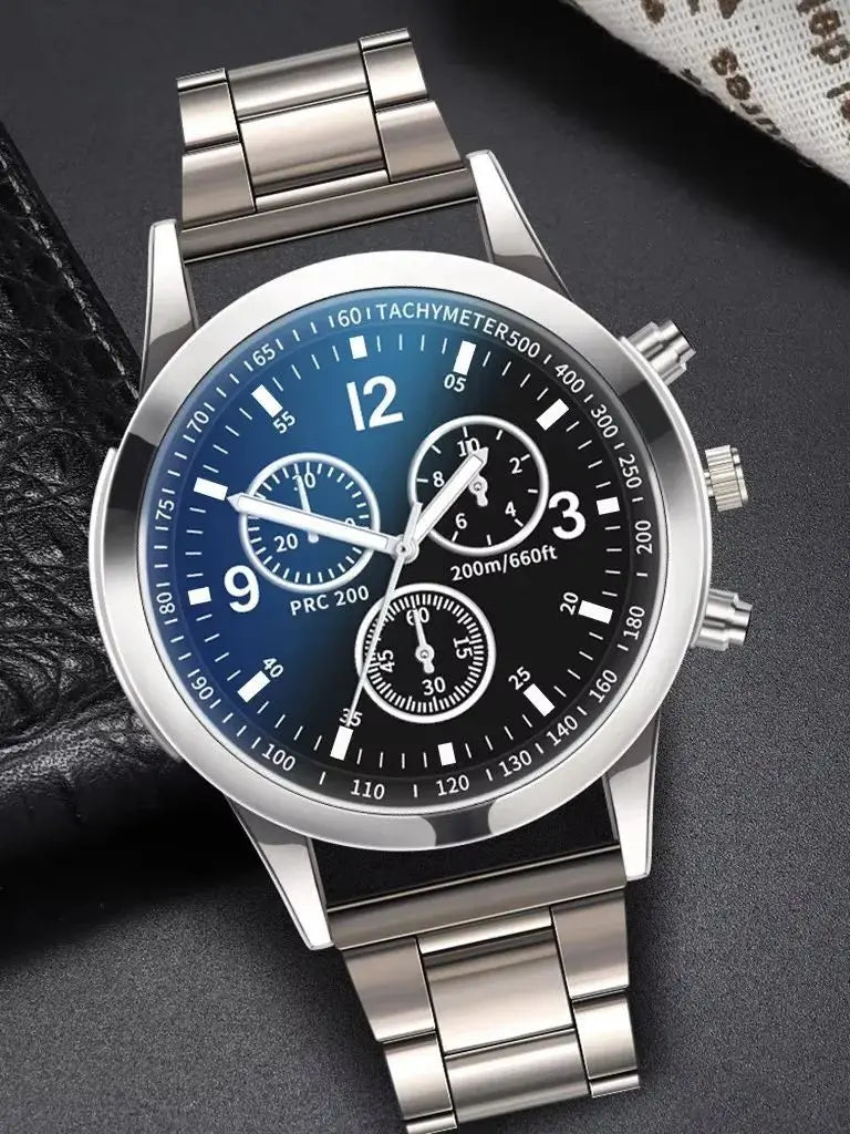 1/2 Piezas Relojes de Hombre de Negocios – Moda, Correa de Acero, Cuarzo y Pulsera (Sin Caja)