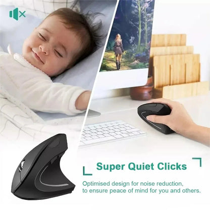 Ratón Vertical Ergonómico Inalámbrico – 3 DPI Ajustables, 6 Botones para PC y Laptop