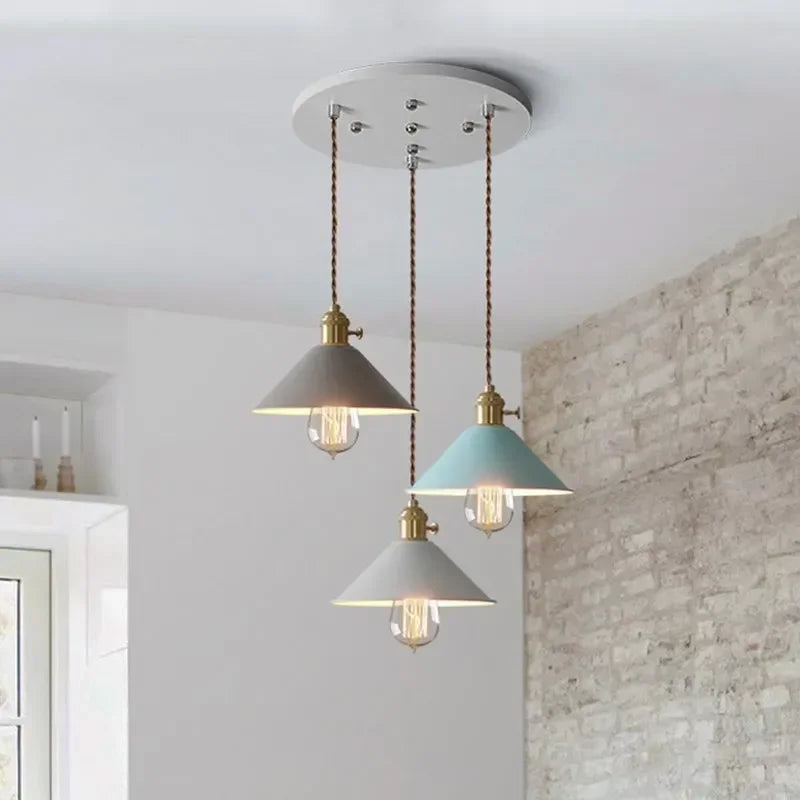 DINDALLED Modern Pendant Light E27 Chandeliers for Living Room Dining Room Kitchen Bedroom Pendant Lamp Three-head Hanging Lamp