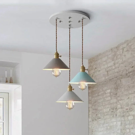 DINDALLED Modern Pendant Light E27 Chandeliers for Living Room Dining Room Kitchen Bedroom Pendant Lamp Three-head Hanging Lamp