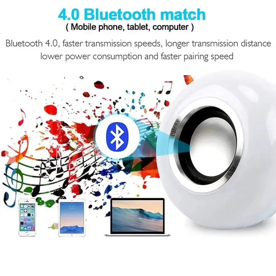 E27 Bluetooth Speaker Music Bulb With Remote Control 85-265V RGBW DJ Disco Stage Bulbs For Bedroom Living Room Stage Lighting