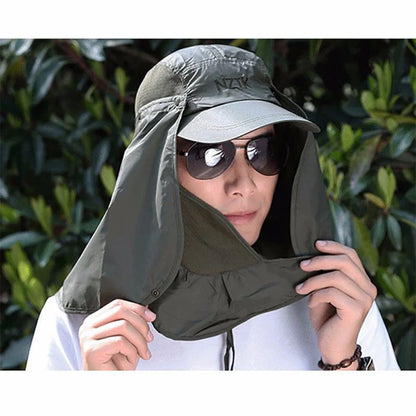 Outdoor Sport Hiking Camping Visor Hat UV Protection Face Neck Cover Fishing Sun Protcet Cap Fishing Cap Rain Hat Sun Hat Jungle