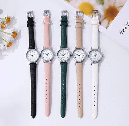 Reloj Retro Mujer – Pequeño, Cuarzo y Correa Fina de Cuero