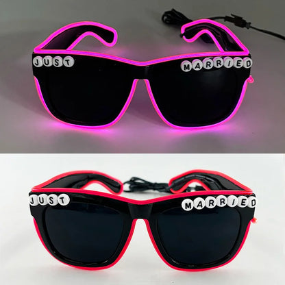Gafas LED “Just Married” – Regalo Divertido Novios