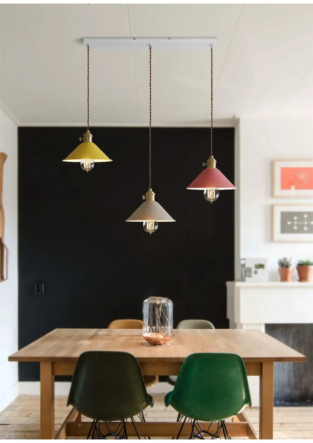 DINDALLED Modern Pendant Light E27 Chandeliers for Living Room Dining Room Kitchen Bedroom Pendant Lamp Three-head Hanging Lamp