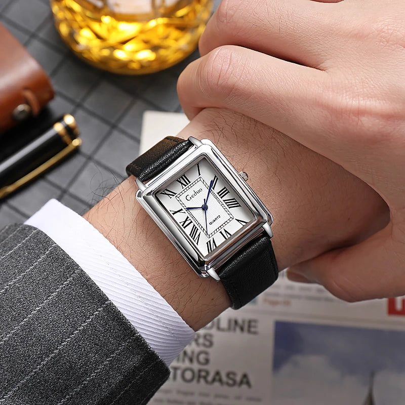 Reloj de Pulsera de Cuarzo para Hombre con Correa de Cuero