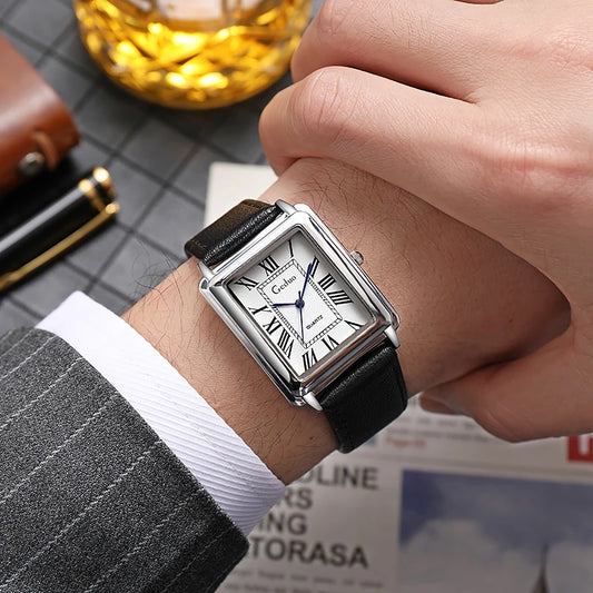 Reloj de Pulsera de Cuarzo para Hombre con Correa de Cuero