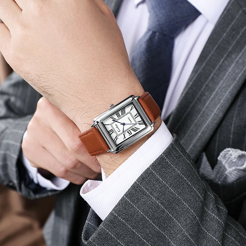 Reloj de Pulsera de Cuarzo para Hombre con Correa de Cuero