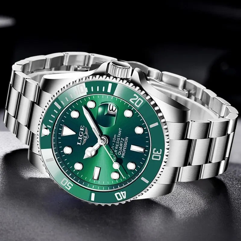 Reloj LIGE Hombre – Lujo, Diver 30ATM, Fecha, Deportivo y Cuarzo