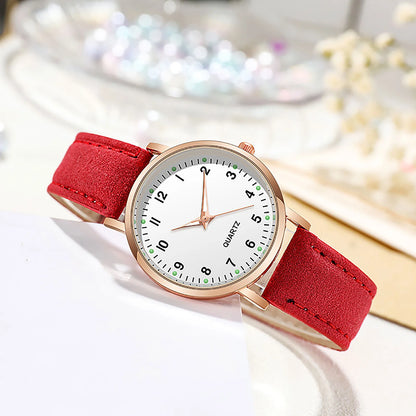 Reloj Mujer – Lujo, Cuarzo, Correa de Cuero y Manecillas Luminiscentes