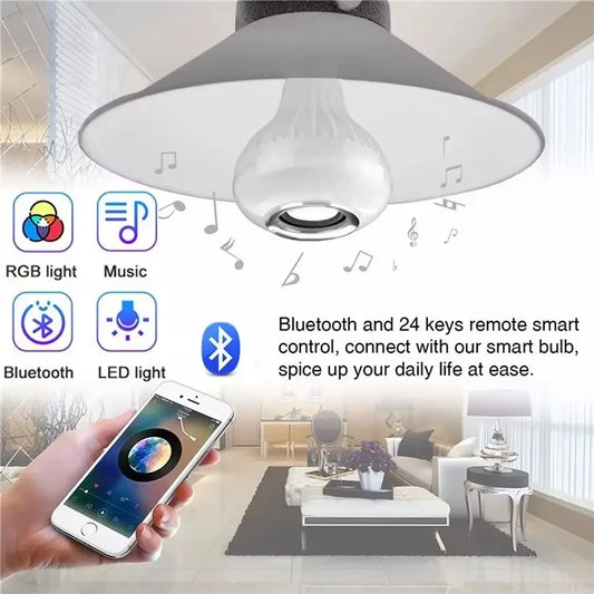 E27 Bluetooth Speaker Music Bulb With Remote Control 85-265V RGBW DJ Disco Stage Bulbs For Bedroom Living Room Stage Lighting