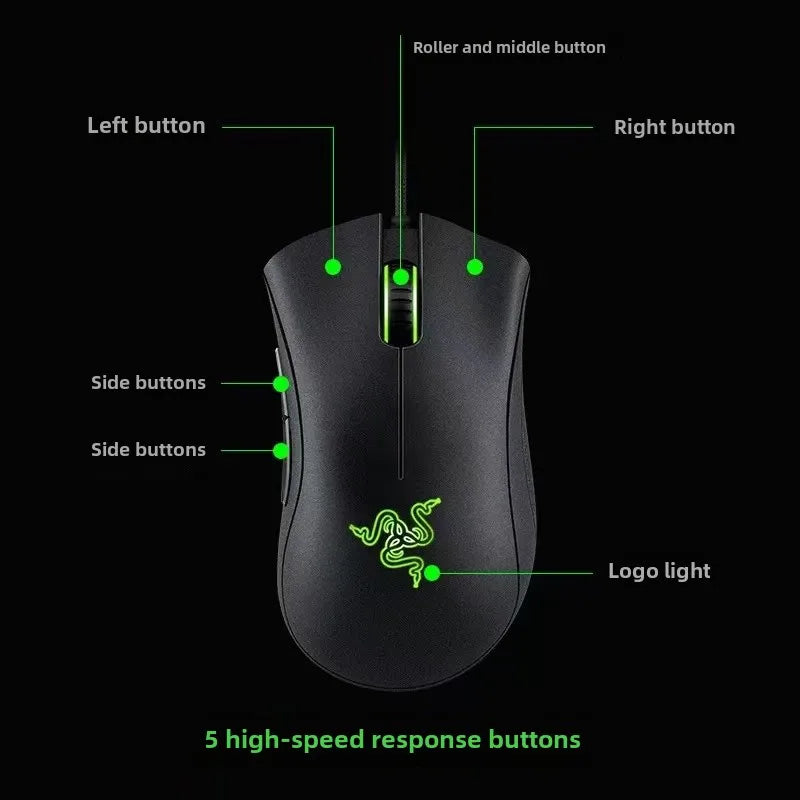 Ratón Gaming Razer DeathAdder Viper – 6400 DPI, Cableado, Esports