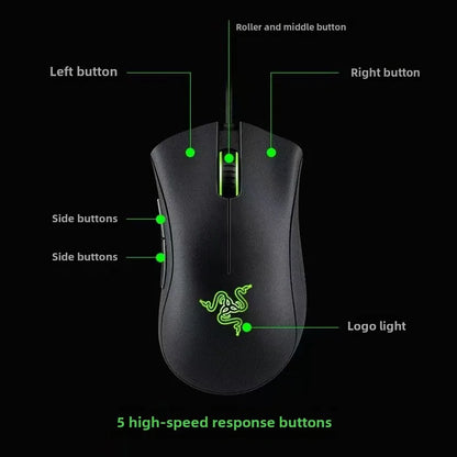 Ratón Gaming Razer DeathAdder Viper – 6400 DPI, Cableado, Esports