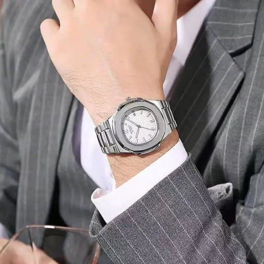 Reloj de Hombre Nuevo de Lujo – Cuarzo, Fecha Automática, Cronógrafo Deportivo, Acero Inoxidable