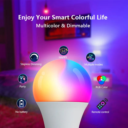 220V E27 RGB LED Light Bulb Bombillas LED 5W 10W 15W IR Remote Control Changeable Colorful RGBW Led Lamp Spotlight Bulb