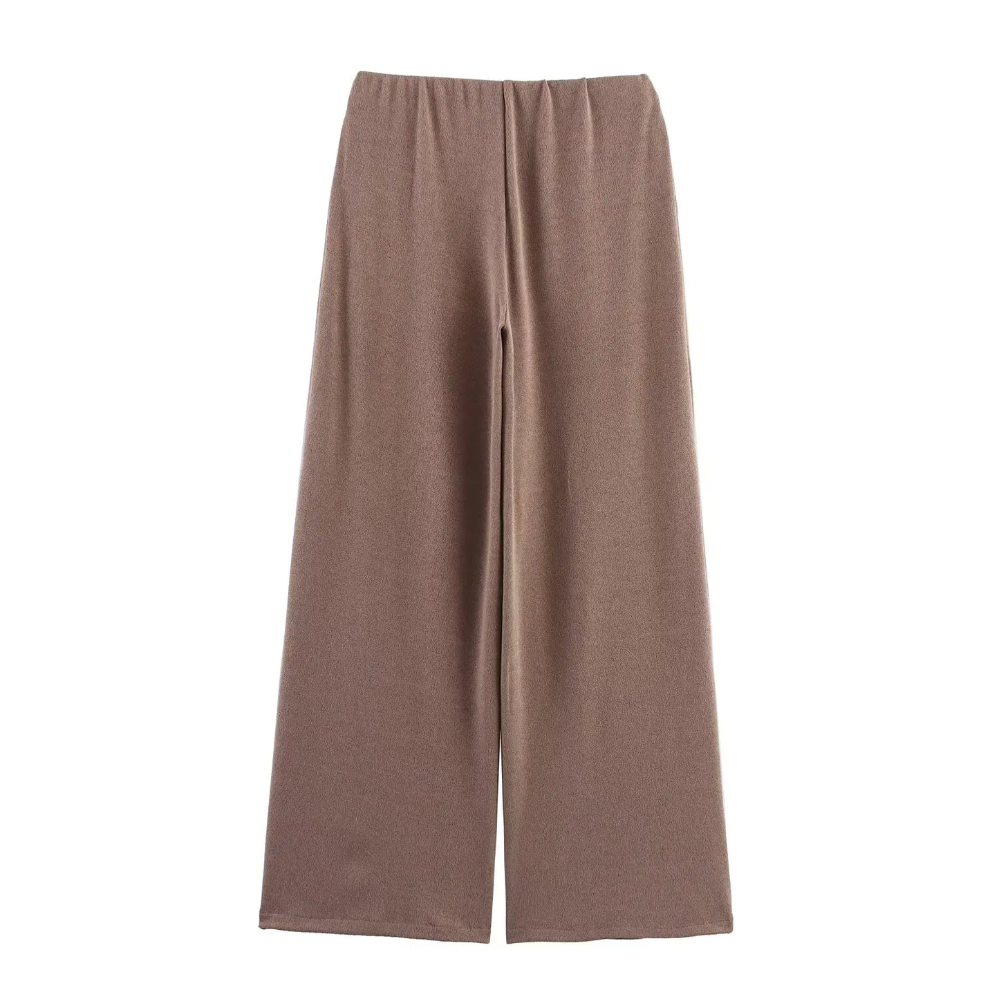 MYST&ZA2025 Summer New Women's Wear Pin-Decorated Sleeveless Double-Breasted V-Neck Top + Simple Mid-Waist Casual Pants Set