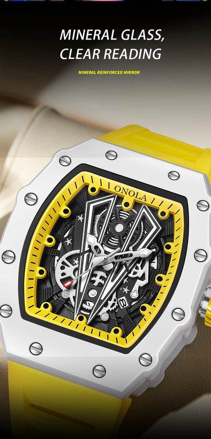 Reloj ONOLA para Hombre – Cuarzo, Resistente al Agua y Correa de Silicona