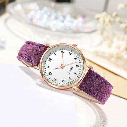 Reloj Mujer – Lujo, Cuarzo, Correa de Cuero y Manecillas Luminiscentes