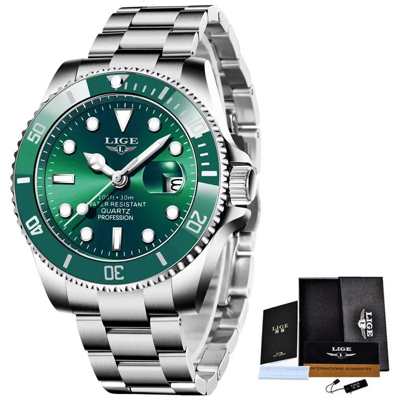 Reloj LIGE Hombre – Lujo, Diver 30ATM, Fecha, Deportivo y Cuarzo