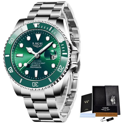 Reloj LIGE Hombre – Lujo, Diver 30ATM, Fecha, Deportivo y Cuarzo