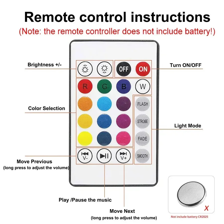 E27 Bluetooth Speaker Music Bulb With Remote Control 85-265V RGBW DJ Disco Stage Bulbs For Bedroom Living Room Stage Lighting
