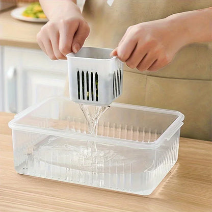 Food Storage Containers with Lids Airtight, Fridge Fresh-Keeping Container with 6 Detachable Boxes, Portable Divided Container