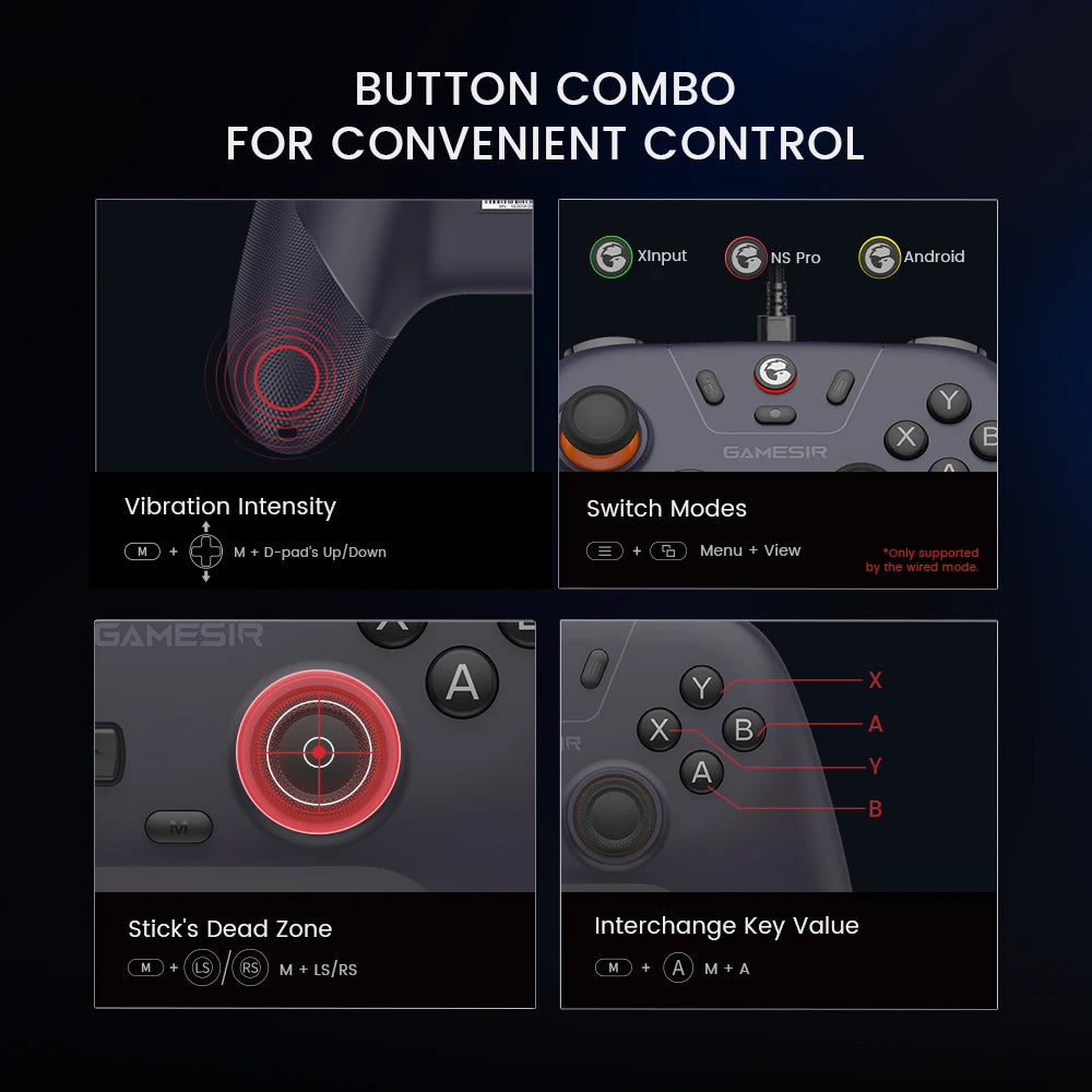 GameSir T4 Nova Lite – Mando inalámbrico para Switch, PC, Steam, iPhone y Android