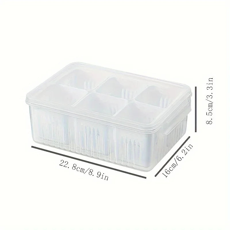 Food Storage Containers with Lids Airtight, Fridge Fresh-Keeping Container with 6 Detachable Boxes, Portable Divided Container