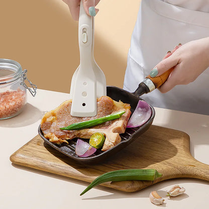 2-in-1 Stainless Steel Kitchen Tongs with Silicone Tips,Heat Resistant Non-Scratch Utensil for Cooking, BBQ, Frying, Serving Sal