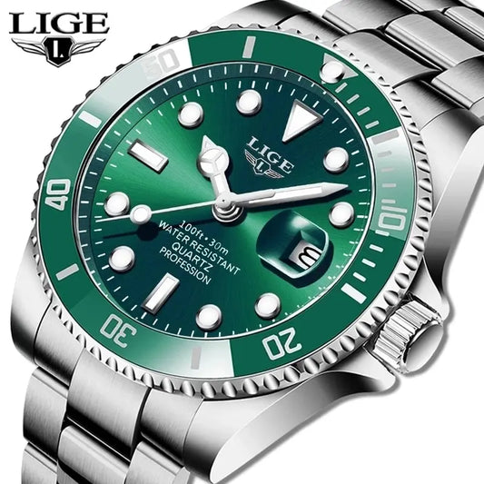 Reloj LIGE Hombre – Lujo, Diver 30ATM, Fecha, Deportivo y Cuarzo