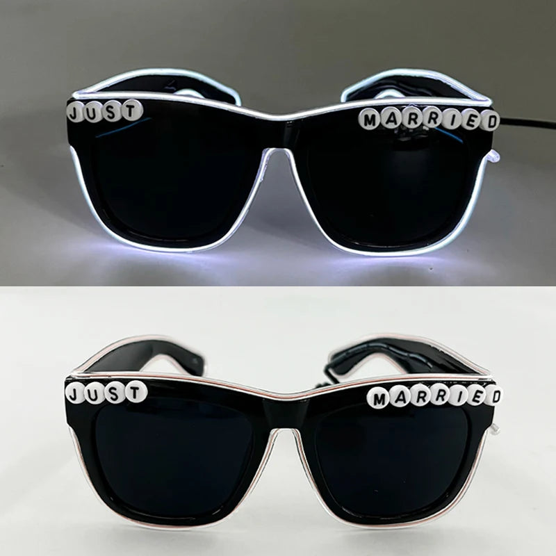 Gafas LED “Just Married” – Regalo Divertido Novios