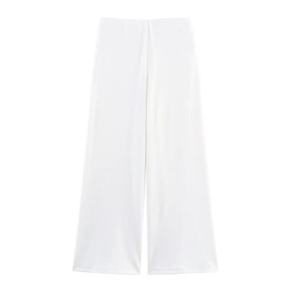 MYST&ZA2025 Summer New Women's Wear Pin-Decorated Sleeveless Double-Breasted V-Neck Top + Simple Mid-Waist Casual Pants Set