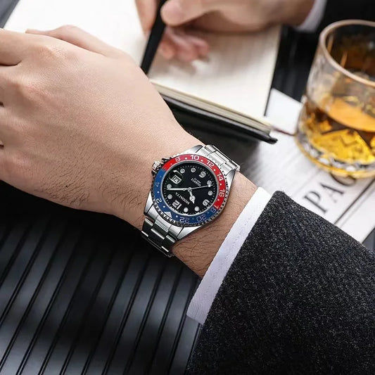 Reloj Deportivo para Hombre 2025 – Lujo Militar de Acero Completo, Cuarzo de Alta Gama.
