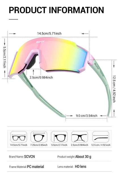 SCVCN Women Sports Sunglasses Pink Fashion Cycling Glassesfor Men Street Shades Driving UV400 Bike Bicycle Hiking Golf  Baseball