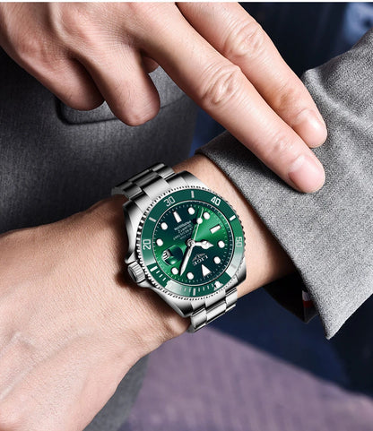 Reloj LIGE Hombre – Lujo, Diver 30ATM, Fecha, Deportivo y Cuarzo