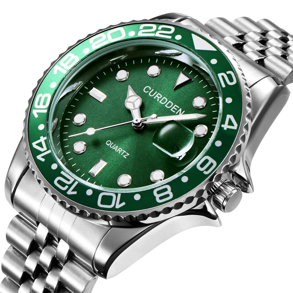 Reloj de Cuarzo para Hombre 2024 – Acero Inoxidable, Calendario y Estilo Casual
