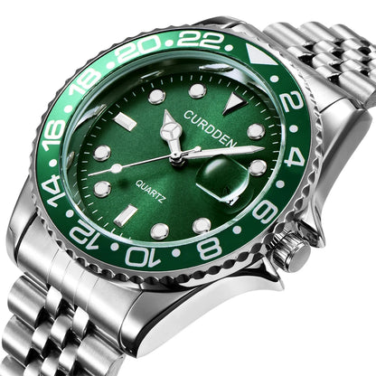 Reloj de Cuarzo para Hombre 2024 – Acero Inoxidable, Calendario y Estilo Casual