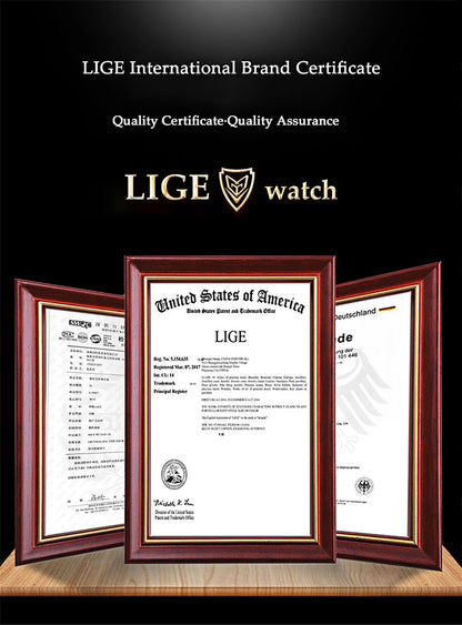 Reloj LIGE Hombre – Cuarzo, Lujo, Dial Ruleta, Cuero, Resistente al Agua