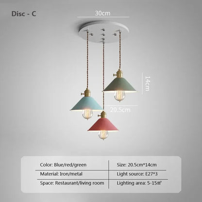 DINDALLED Modern Pendant Light E27 Chandeliers for Living Room Dining Room Kitchen Bedroom Pendant Lamp Three-head Hanging Lamp