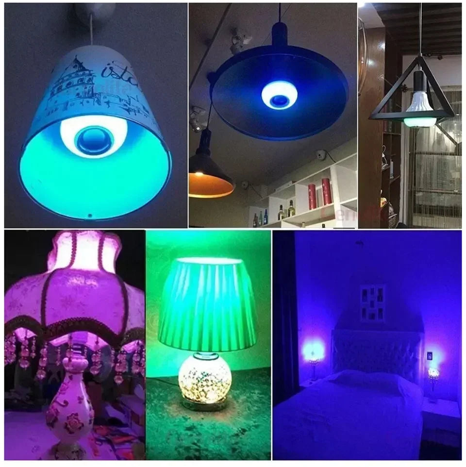 E27 Bluetooth Speaker Music Bulb With Remote Control 85-265V RGBW DJ Disco Stage Bulbs For Bedroom Living Room Stage Lighting