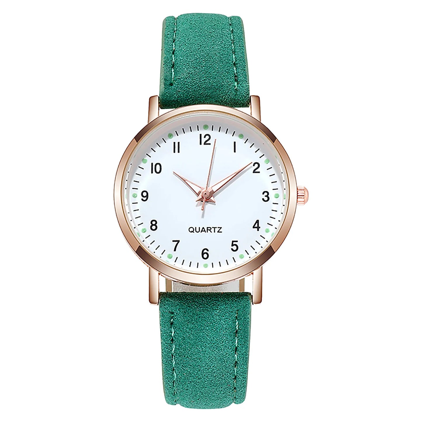 Reloj Mujer – Lujo, Cuarzo, Correa de Cuero y Manecillas Luminiscentes