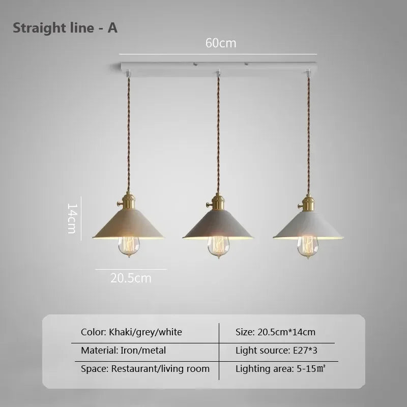 DINDALLED Modern Pendant Light E27 Chandeliers for Living Room Dining Room Kitchen Bedroom Pendant Lamp Three-head Hanging Lamp