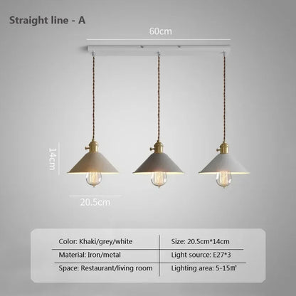 DINDALLED Modern Pendant Light E27 Chandeliers for Living Room Dining Room Kitchen Bedroom Pendant Lamp Three-head Hanging Lamp