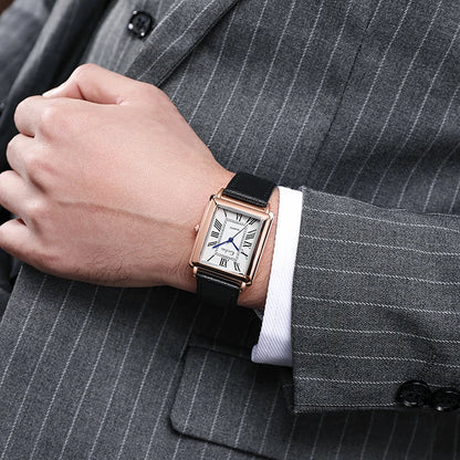 Reloj de Pulsera de Cuarzo para Hombre con Correa de Cuero